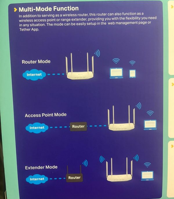 ⁦مقوى واى فاى تى بى لينك Ac1200 يدعم 4g -5g⁩ - الصورة ⁦2⁩