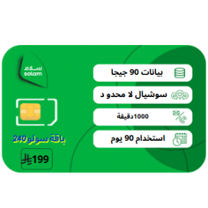 باقة سولو 240 شريحة مسبقة الدفع - 3 شهور